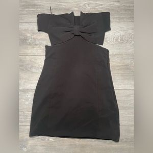 Black mini bow dress